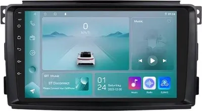 Obrázek produktu pro Autorádio s Bluetooth a CarPlay pro Smart Fortwo 451 (2005–2010) – Kompatibilní s Apple a Android – Stereo systém s navigačním systémem – 1 GB RAM, 32 GB paměti