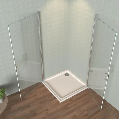 Produktbild von LEMMO Eckeinstieg Duschkabine Pendeltür 75*75cm ESG Glas mit NANO Beschichtung Höhe 185cm