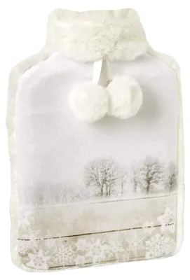 Produktbild von Wärmflasche mit Veloursbezug und Kunstfell – Gemütliche Wintertage
