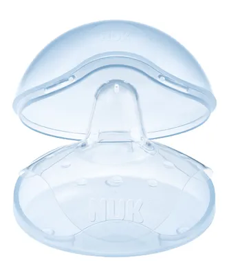 Produktbild von NUK Brusthütchen Silikon Gr.M 2 Stück Stillhütchen mit Steckdose Transparent