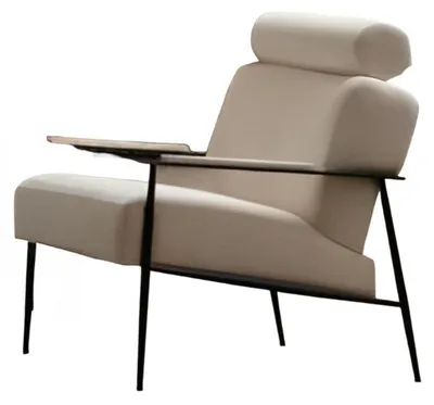 Produktbild von Wohnzimmer Weißer Lehnsessel Moderner Einsitzer Cocktailsessel Möbel