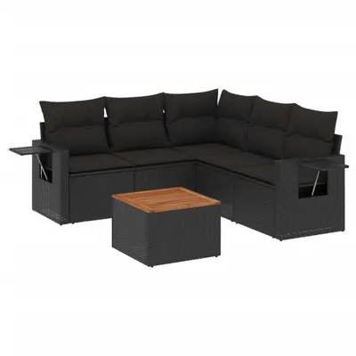 Produktbild von VidaXL 3224557, Schwarz, Rattan, Stahl, Akazienholz, 110 kg, Erwachsene & Kinder, 550 mm, 550 mm