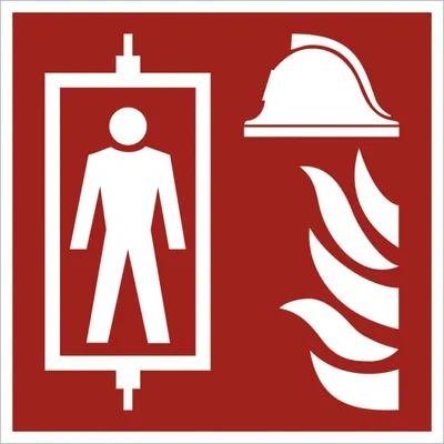 Produktbild von Dreifke® Brandschutzzeichen Feuerwehraufzug nach DIN EN 81-72, Folie, 100x100 mm