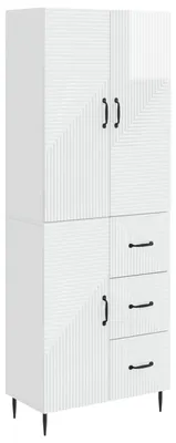 Image de Ensemble de 2 armoires vidaXL, blanc brillant, 66 x 34,5 x 89,5 cm