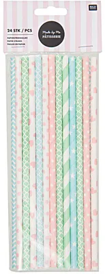 Produktbild von Papierstrohhalme, Pink/Blau/Grün pastel 24 Stück