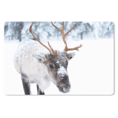 Produktbild von MuchoWow® Mauspad Mousepad Hirsche - Rentiere - Schnee 27x18 cm - Mousepads - Maus Mat - Pad - Mausunterlage - Büroartikel - Desk Matten