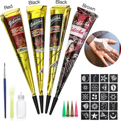 Produktbild von Luckyfine Henna Magic Tattoo Cream – Temporäre Tattoo-Creme für Kurzzeit-Tattoos | Natürlicher Look, leicht aufzutragen & abwaschbar