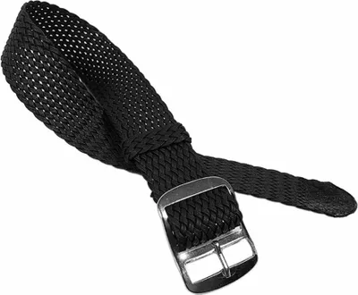 Produktbild von Uhrenarmband Perlon / Textil Durchzugsband schwarz 22864S, Stegbreite:18mm