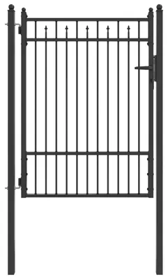 Immagine prodotto di vidaXL Cancello da recinzione HORST 100 x 125 cm in metallo nero, chiudibile a chiave