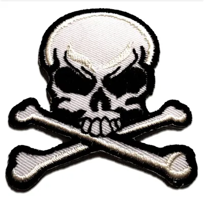 Produktbild von Totenkopf Biker - Aufnäher, Bügelbild, Aufbügler, Applikationen, Patches, Flicken, Zum Aufbügeln, Größe: 6,3 x 7,2 cm