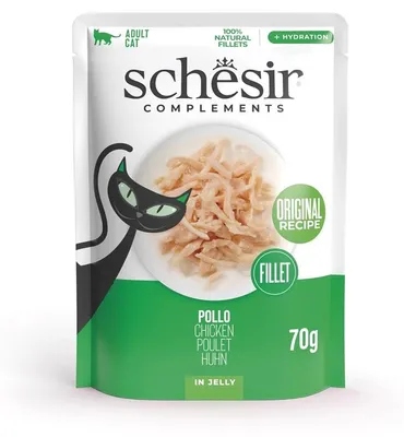 Immagine prodotto di Filetto di pollo in gelatina SCHESIR - cibo umido per gatti - 70g