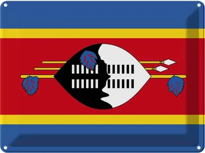 Produktbild von vianmo Blechschild 30x40 cm Swasilands Eswatini Flagge Fahne Wappen