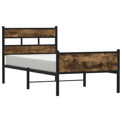 Produktbild von vidaXL Bettgestell ohne Matratze Räuchereiche 90x200 cm Holzwerkstoff