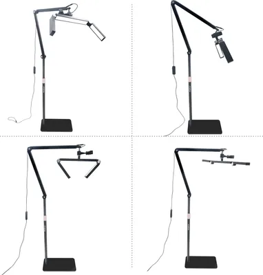 Produktbild von Andoer HD-M18X 36 W LED-Videoleuchte zum Aufstellen am Boden, faltbare LED-Fuellleuchte, Beauty-Boden-Mondlampe, 3200 K šC 5600 K, dimmbar, mit verstellbarem Lichtstaender aus Metall, Telefonhalterung, Fernbedienung fuer Make-up im Schoenheitssalon, Live-Streaming, Nachttischlampe