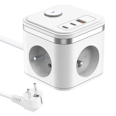 Obrázok produktu pre Predlžovací kábel VIKING YC33 s 3 zásuvkami + 3x USB, 1,4 m a vypínačom