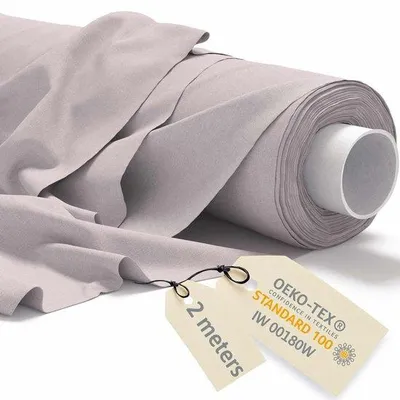 Zdjęcie produktu dla Jasnoszara tkanina 2 m x 160 cm, 145 g/m², do zasłon i mebli