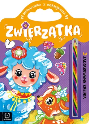 Productafbeelding van Malowanka z naklejkami Zwierzątka + zaczarowana kredka / Aksjomat