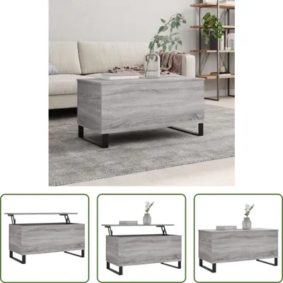 Produktbild von The Living Store Couchtisch Grau Sonoma 90x44,5x45 cm Holzwerkstoff