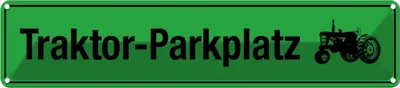 Produktbild von vianmo Blechschild 10x46 cm Traktor - Parkplatz Spruch Zitat Parkplatzschild