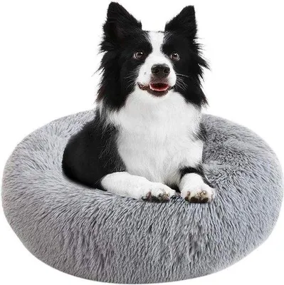 Produktbild von Weiches, rundes Haustierbett, donutförmig, warm, knus, für Welpen, Winter