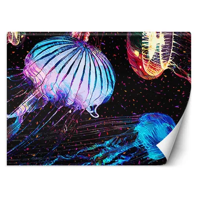 Produktbild von FOTOTAPETE Bunte Qualle abstrakt 450x315 cm VLIES Tapete Wandtapete Wandbilder Wanddekoration Design Wohnzimmer Schlafzimmer Flur Büro Küche