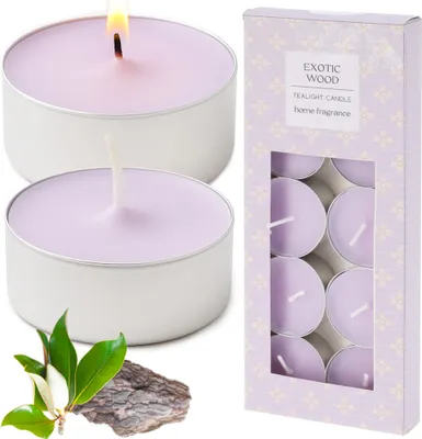 Zdjęcie produktu dla Świeczki Zapachowe Parafinowe Tealight Małe Podgrzewacze Zestaw 10 Szt. Exotic Wood