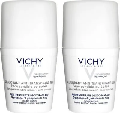 Produktbild von Vichy Antitranspirant 48H Deodorant Anti-Transpirant Sensitive Roll-on 2 x 50 ml