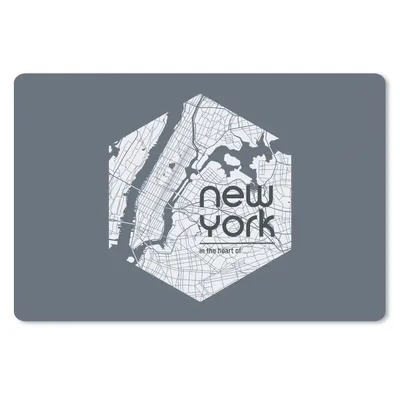 Produktbild von MuchoWow® Schreibtischunterlage New York - Karte - Schwarz 60x40 cm - XXL Mauspad - Großes Mauspad