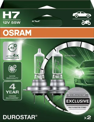 Produktbild von Osram Scheinwerferlampe H7 Durostar 2.0 2 Stück