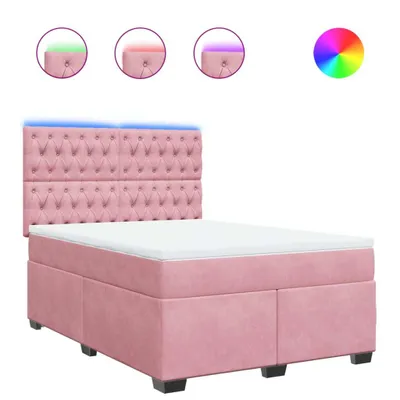 Produktbild von Boxspringbett mit Matratze Rosa 160x200 cm Samt