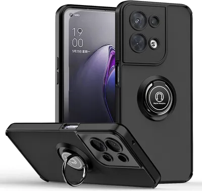 Produktbild von OPPO Reno8 Pro+ Hülle, Ring Halter Ständer Matte Transluzent TPU Rahmen Stoßfest Schutzhülle für OPPO Reno8 Pro+