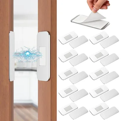 Produktbild von Magnetverschluss 10er Set selbstklebend, ultra dünn Möbelschnäpper ohne Bohren, starker Türmagnet für Schrank & Schublade, rostfrei