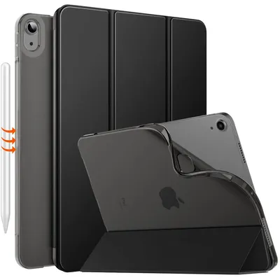 Produktbild von MoKo für iPad Air 11 Zoll Hülle 7./6. Generation M3/M2 2025/2024, iPad Air 5./4. Gen Hülle 2022/2020, Transluzent Matt Weich TPU Rückseite, Unterstützt Pencil Pro/2/USB-C, Schwarz