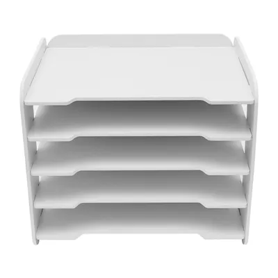 Obrázek produktu pro Poznámkový blok Letter Tray 5 Level Document Folder Stolní organizér pro ukládání dokumentů Kancelářské potřeby Soubor bílý