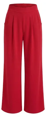 Produktbild von Damen Hose mit geradem Bein, Bundfalten und elastischem Bund, Rot, Größe L