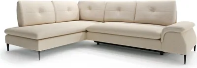 Zdjęcie produktu dla FURNLUX Sofa narożna Zonda beżowo-czarna 274 cm / Kolor główny: beżowy / Wymiary: 274 x 87 x 205 cm