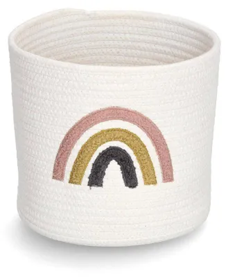 Produktbild von ZELLER Aufbewahrungsbox aus Baumwolle Regenbogen 25x22cm