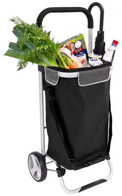 Produktbild von bremermann Einkaufstrolley BRINKUM - 45 L Kapazität, Handwagen, Einkaufswagen mit abnehmbarer Tasche, schwarz