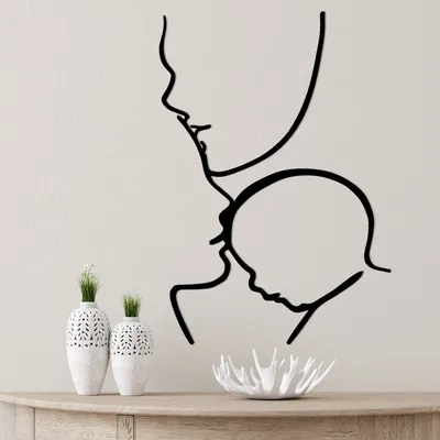 Image de Wallity, Family, décoration murale, noir, métal, 72 x 50 x 0,15 cm