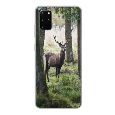 Produktbild von MuchoWow® Handyhülle Schutzhülle Hülle für Samsung Galaxy S20 Plus Hirsche - Bäume - Gras Silikon Softcase Handy Hülle - Hartschale