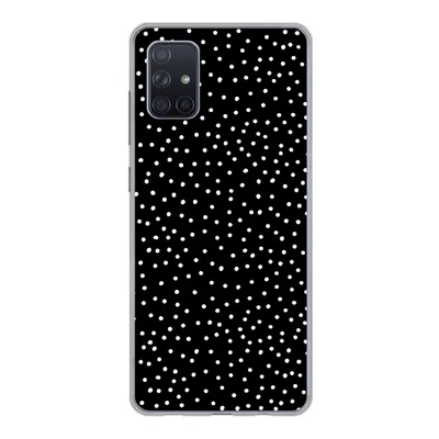 Produktbild von MuchoWow® Handyhülle Schutzhülle Hülle für Samsung Galaxy A71 Polka dots - Schwarz - Weiß Silikon Softcase Handy Hülle - Kartenbesitzer