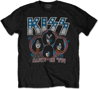 Produktbild von Kiss Alive in '77 Black XL T-Shirt