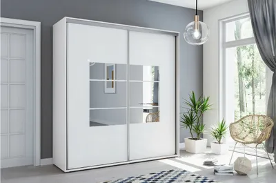 Obrázek produktu pro Šatní skříň se zrcadlem 200/245 ANASTACIO - bílá