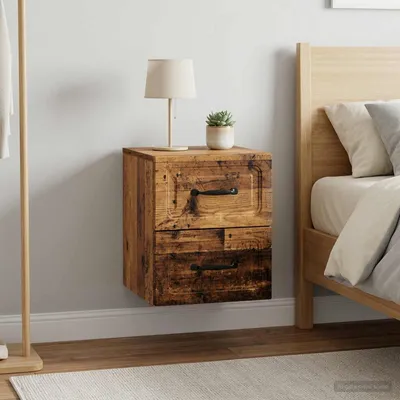 Productafbeelding van vidaXL Wandgemonteerde nachtkastjes, 2 stuks, gerecycled hout, 34,5 x 33 x 40 cm
