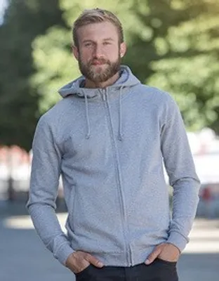 Immagine prodotto di Neutral O63401 | Felpa da uomo con cappuccio e zip nascosta / 100% cotone equo e solidale - Colore: Grigio Sportivo - Taglia: XS