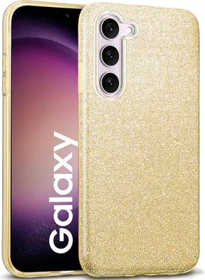 Produktbild von Conie Glitzer Schutzhülle für Samsung Galaxy S23 Hybrid Silikon Hard Case TPU Cover Hülle in Gold