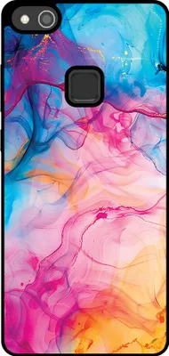 Produktbild von Smartphonica Telefon Fall geeignet für Huawei P10 Lite mit Regenbogen Acryl Marmor Print - TPU Backcover Fall Regenbogen Acryl Marmor Design