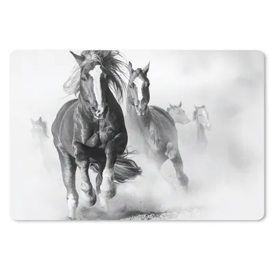 Produktbild von MuchoWow® Schreibtischunterlage Pferde - Tiere - Illustration 60x40 cm - XXL Mauspad - Großes Mauspad