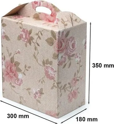 Obrázok produktu pre Krabica s uchom, kvetinový vzor, 300 x 180 x 350 mm, F217