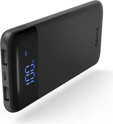 Obrázek produktu pro Hama LED10 powerbank, 10000 mAh, 2,1 A, 2 vstupy: 1x USB-C, 1x USB-A
